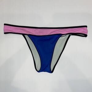 Victoria's Secret Bikini Bottom Womens Large Blue Purple Swim Color Block Pool